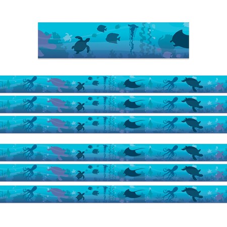 Eureka Seas the Day Blue Silhouettes Deco Trim, 72PK 845685